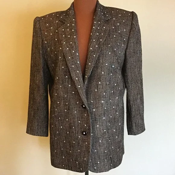 Vintage 80's CRISCIONE Rhinestone Embellished Jacket Blazer 🕺💎 - Picture 2 of 14